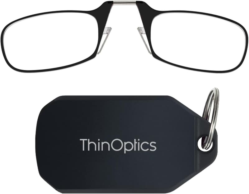 ThinOptics Keychain Case with Rectangular Reading Glasses