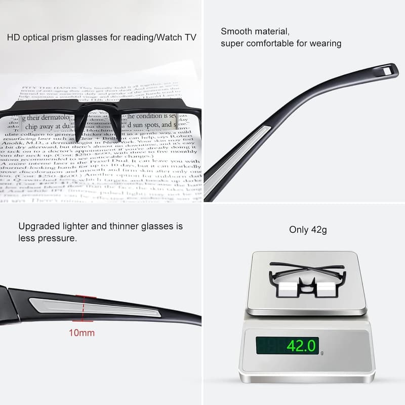 Lazy Reading Glasses for Lying Down - 90° HD Prism Design