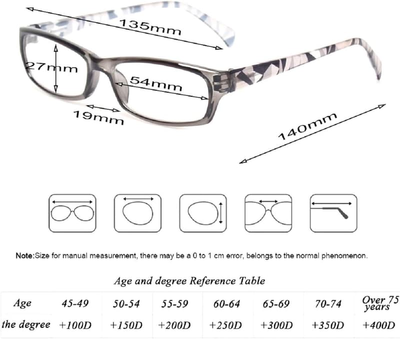 Fashion Reading Glasses for Women - 5 Pairs with Patterns (2.75)