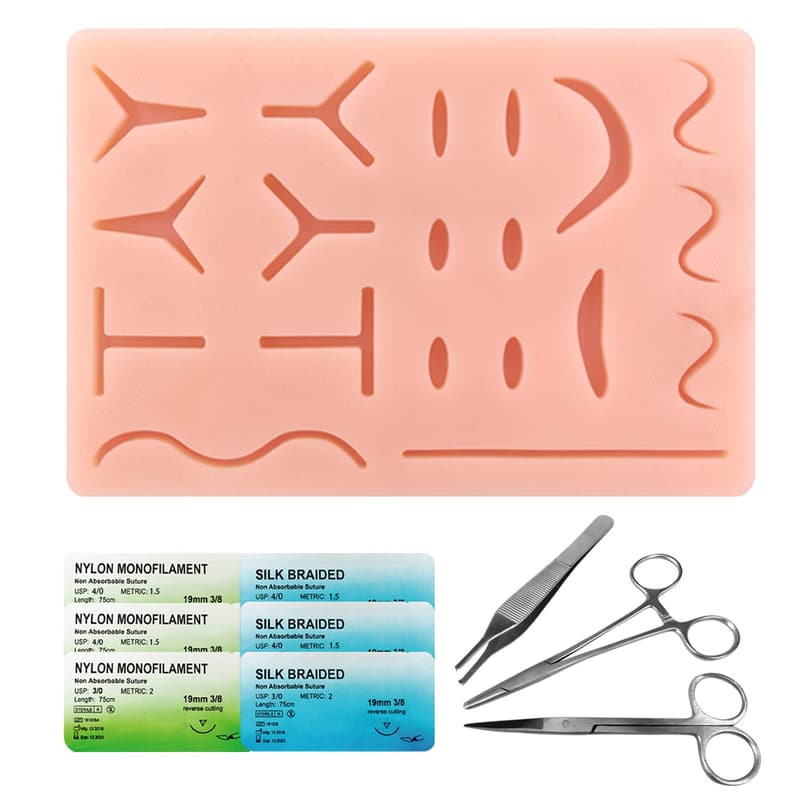 Medical Suture Training Kit for Students - 19 Pre-Cut Wounds