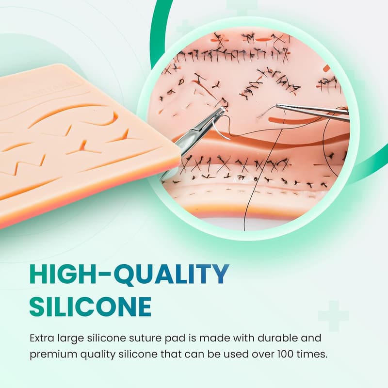 Suture Practice Kit for Medical Students with Silicone Pad and Tools