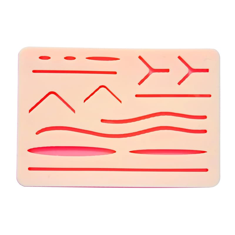 Suture Practice Kit with 14 Wounds, Durable Silicone Pad