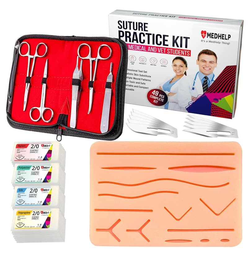 Suture Practice Kit for Medical Students – 49 PCS Surgical Training Set
