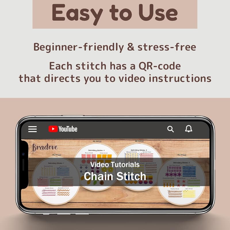 Embroidery Kit for Beginners with Stamped Patterns