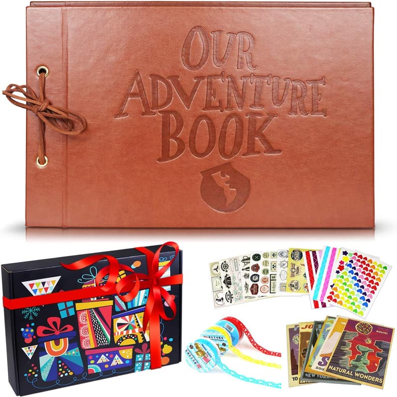 Personalized Leather Scrapbook Album for Family Adventures
