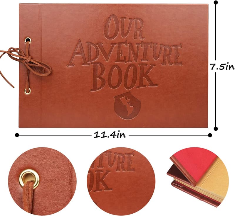 Personalized Leather Scrapbook Album for Family Adventures