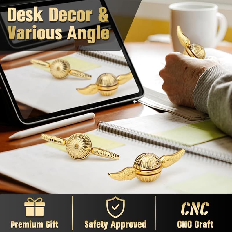 Golden Orb Fidget Spinner - Stress Relief Metal Desk Toy