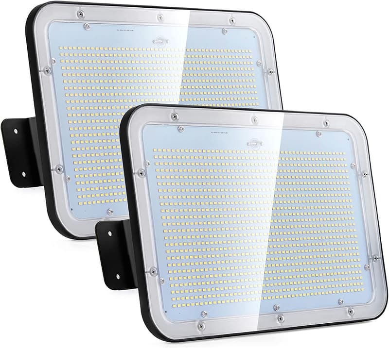 150W Waterproof LED Flood Lights - 18,000LM Bright Outdoor Security (2 Pack)