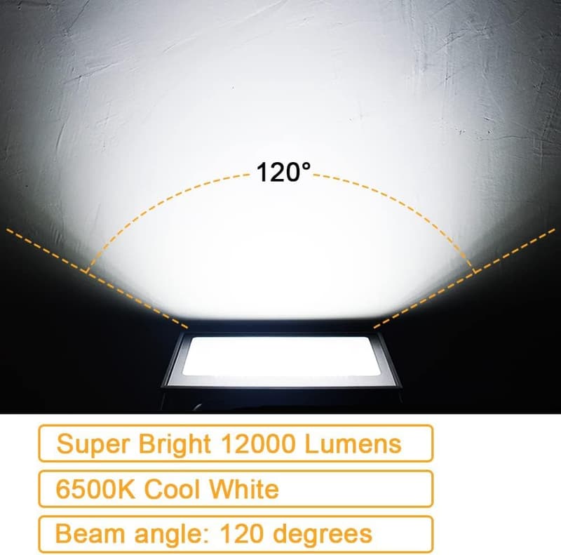 150W LED Flood Lights - 2 Pack, 12000LM, IP66 Waterproof