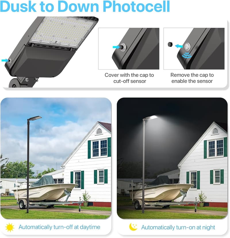 LED Shoebox Lights 300W - 3 Pack, 5000K, UL Certified
