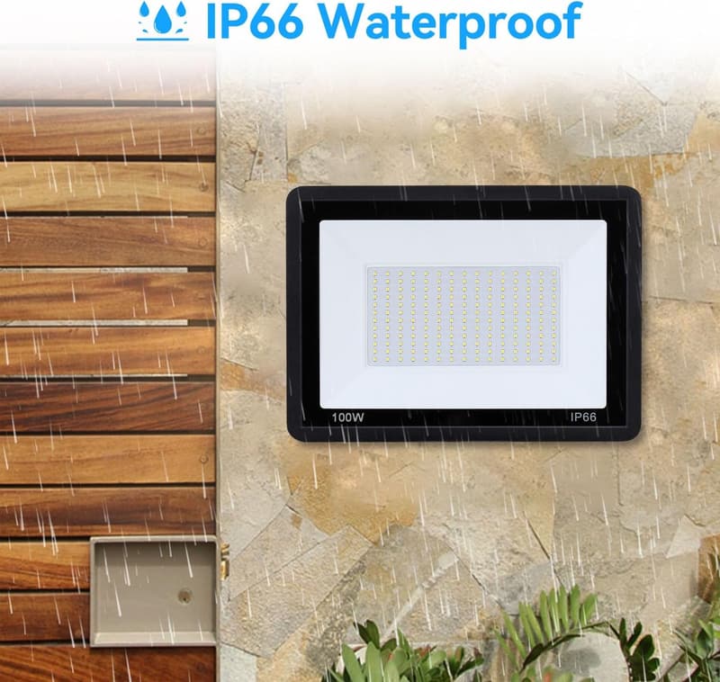 Outdoor LED Flood Lights - 100W, 11000lm, IP66 Waterproof