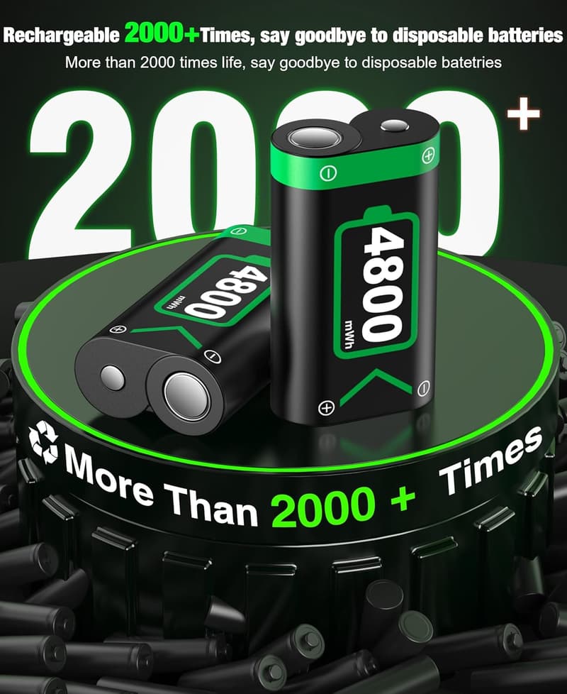 Fast Charging 2x 4800mAh Xbox Controller Battery Pack