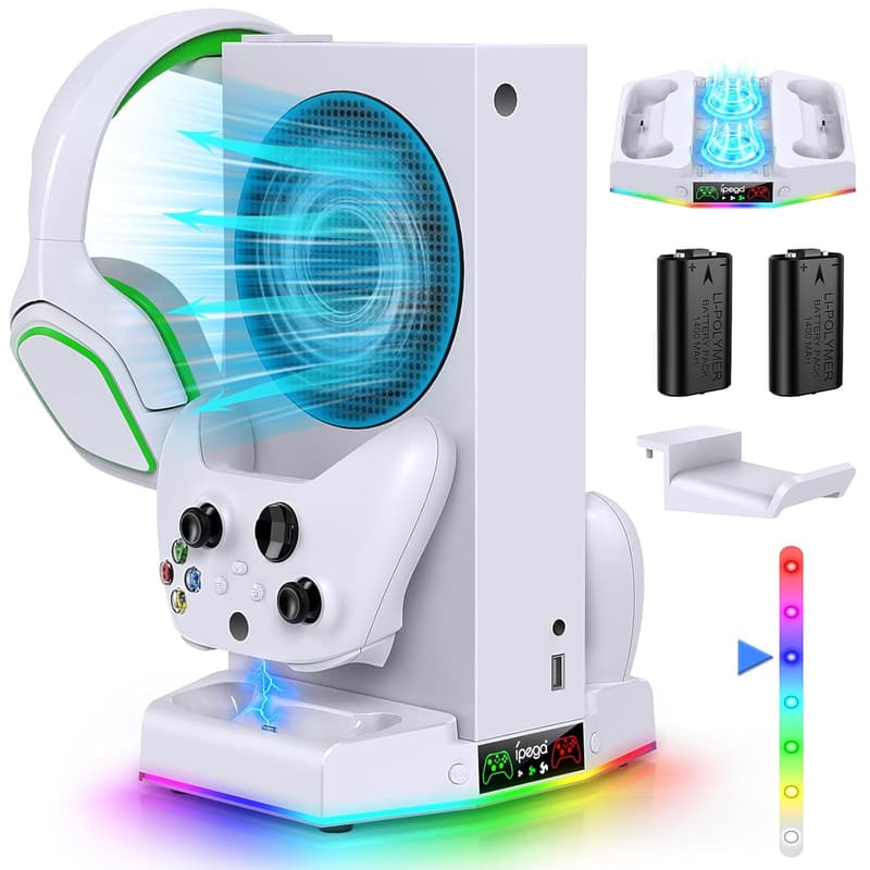 RGB Charging Station & Cooling Stand for Xbox Series S