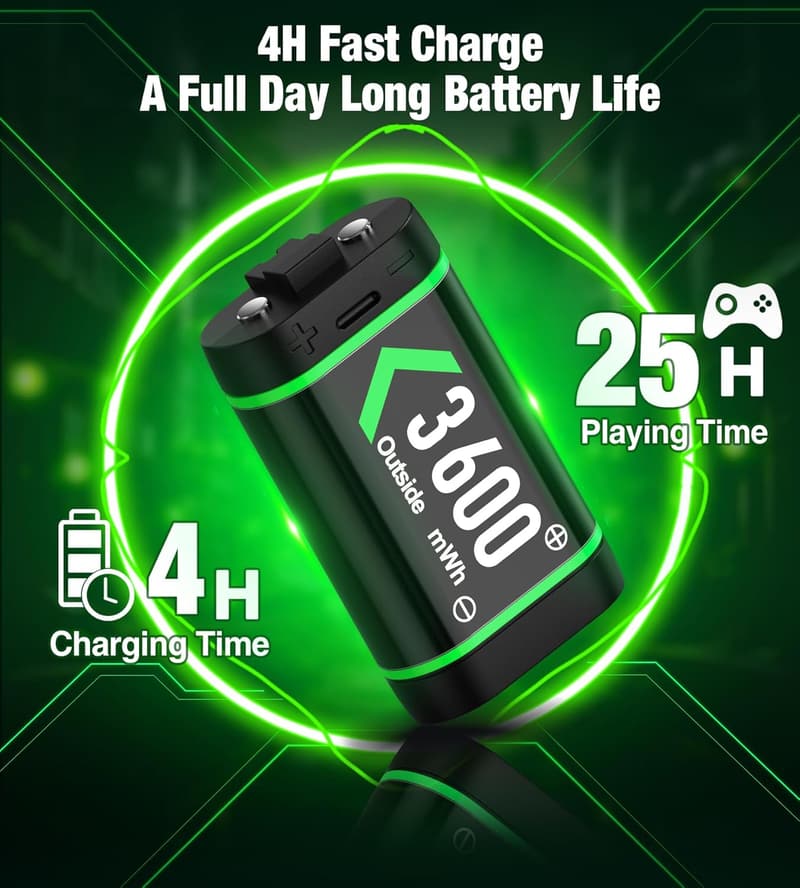 Rechargeable Battery Pack for Xbox Controllers with Charger Dock