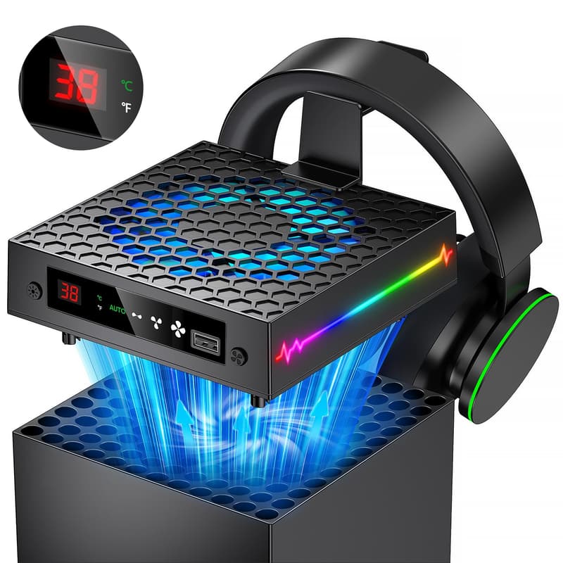 LED Cooling Fan for Xbox Series X with 9 RGB Modes