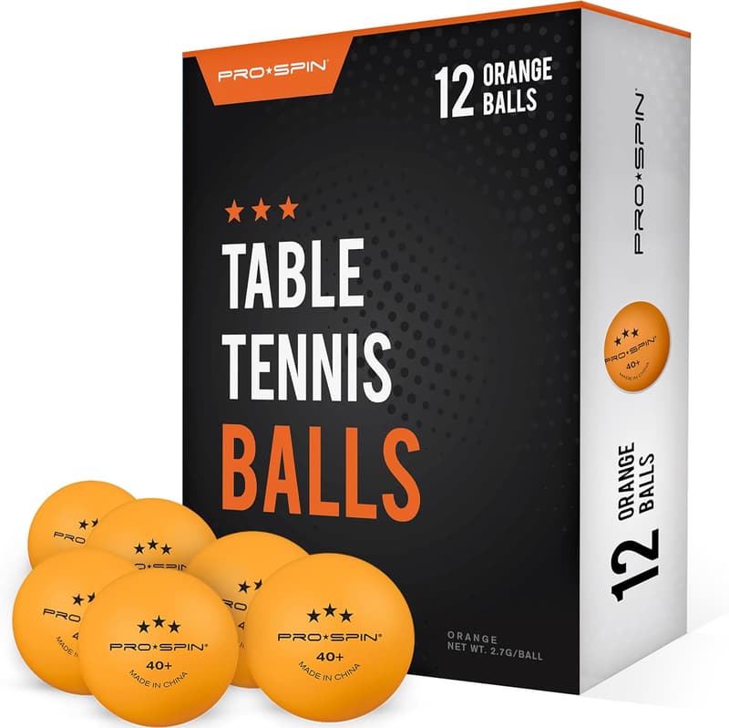 Pro Spin 3-Star Orange Table Tennis Balls - 40+ Professional Quality