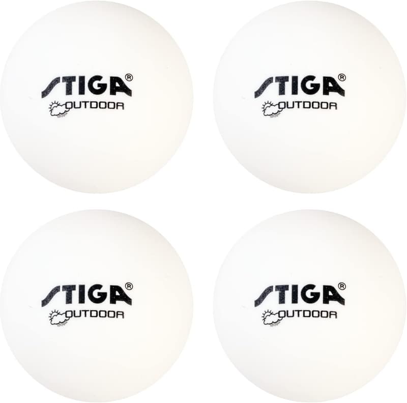 STIGA 4 Pack Outdoor Ping Pong Balls - Wind-Resistant Design
