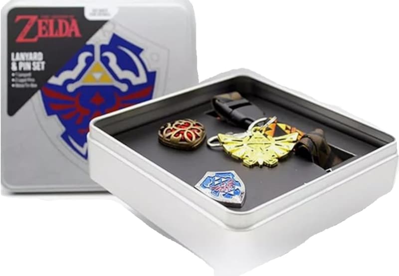 Zelda Gaming Collectible Gift Set with Tin Box, Pins, and Lanyard