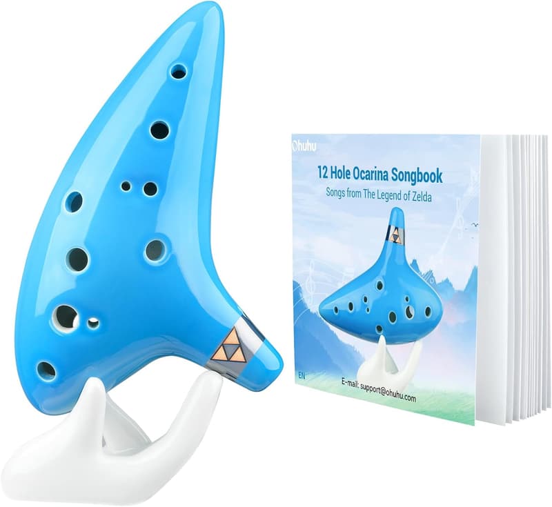 Zelda Ocarina with Song Book - 12 Hole Alto (Light Blue)