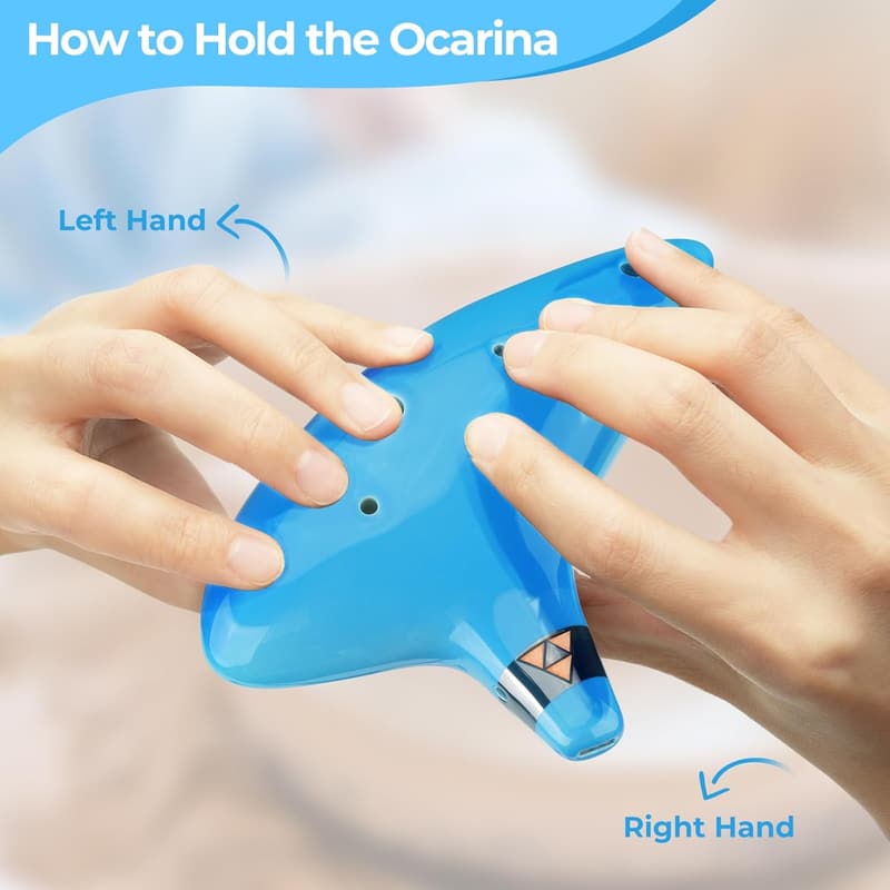 Zelda Ocarina with Song Book - 12 Hole Alto (Light Blue)