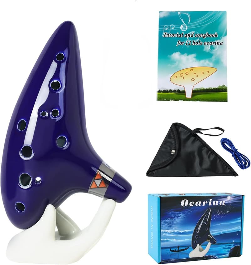 Ocarina Instrument C Tone with Song Book & Stand