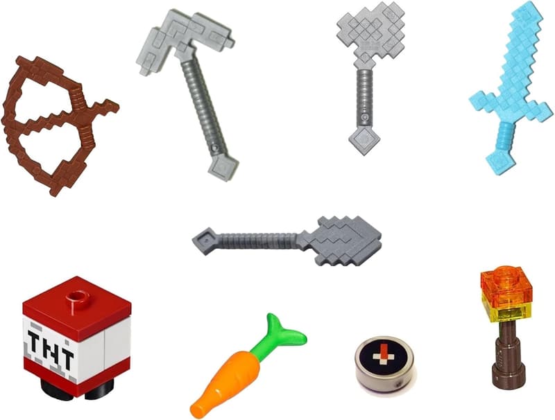 LEGO Minecraft Accessory & Weapon Pack for Steve & Alex, 16 pcs