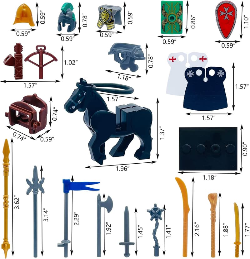 Medieval Knight Weapon Set for Mini Figures Building Kits