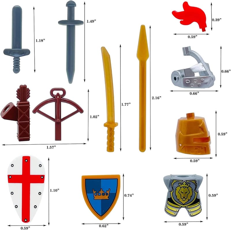 Medieval Knight Weapons Pack for Mini Figures - Building Toy Set
