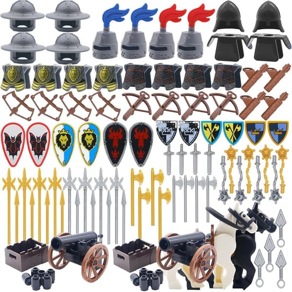 Medieval Knights Building Block Set with Armor and Weapons