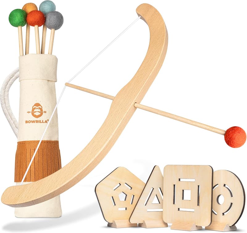 Kids Wooden Bow and Arrow Set with 5 Arrows & Targets