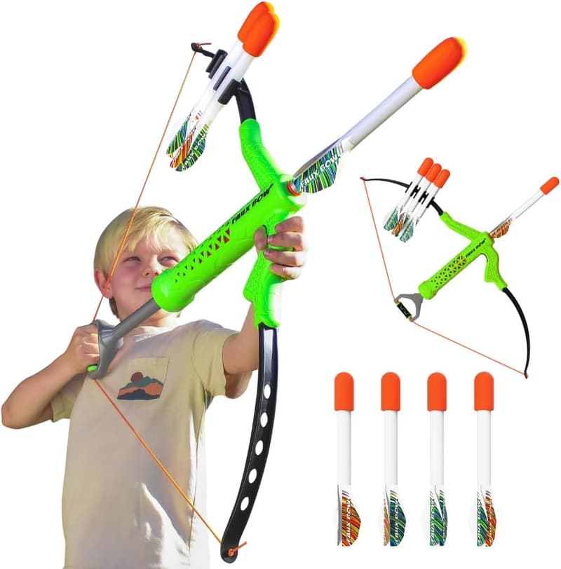 Kids Faux Bow and Arrow Set - Durable Foam Tips for Outdoor Fun