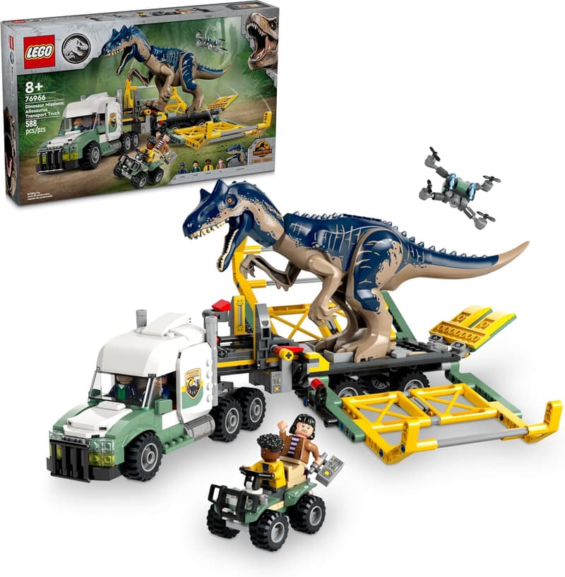 LEGO Jurassic World Allosaurus Transport Truck Toy for Ages 8+