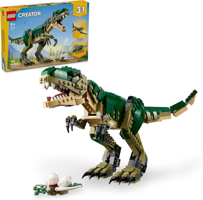 LEGO Creator 3-in-1 T-Rex Building Set for Kids, Ages 9+