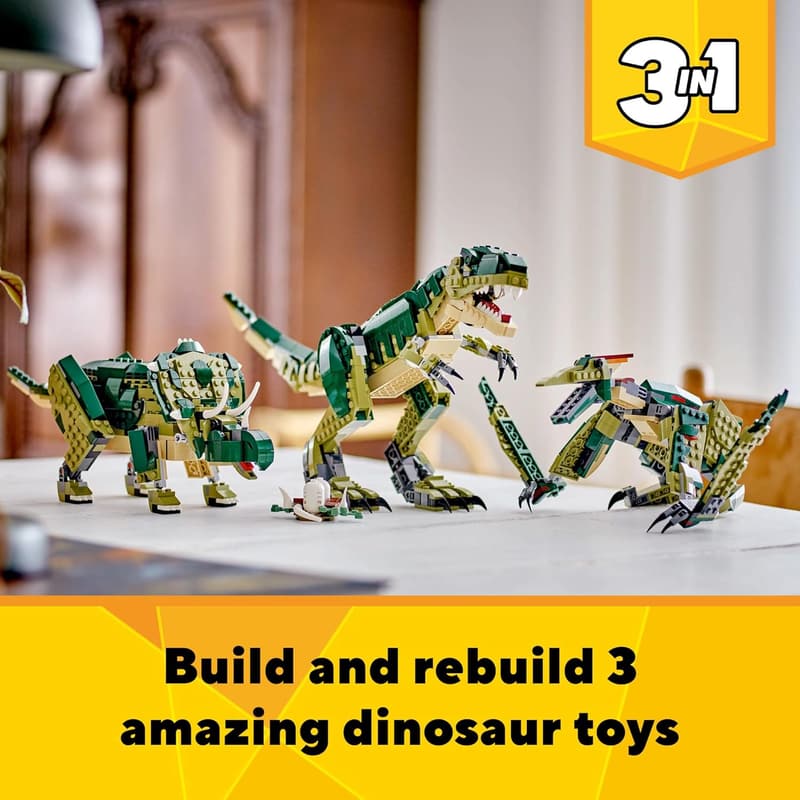 LEGO Creator 3-in-1 T-Rex Building Set for Kids, Ages 9+
