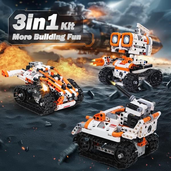 Kids Robotics Kit for Ages 8-14 - 3-in-1 Remote Control Coding Set