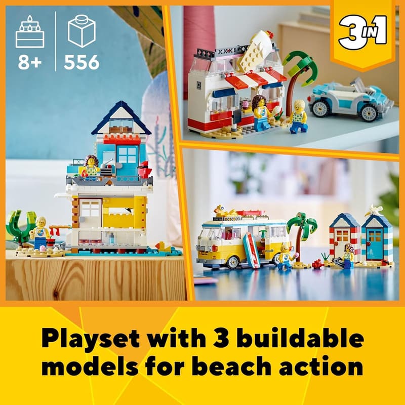 3-in-1 Beach Camper Van Building Kit for Kids, 31138