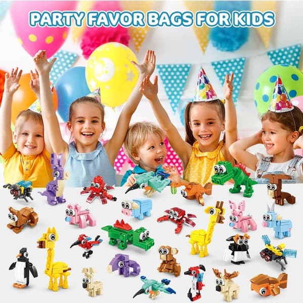 Animal Party Favor Building Block Set - 30 Packs for Kids Ages 6+
