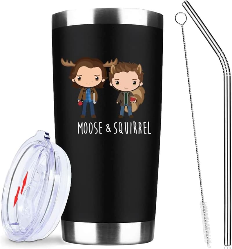Supernatural Insulated Tumbler - Sam & Dean Moose Design, 20 oz