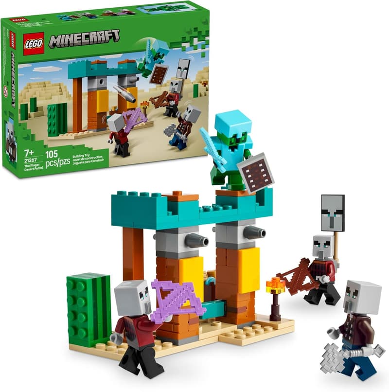 LEGO Minecraft Illager Desert Patrol Playset for Ages 7+