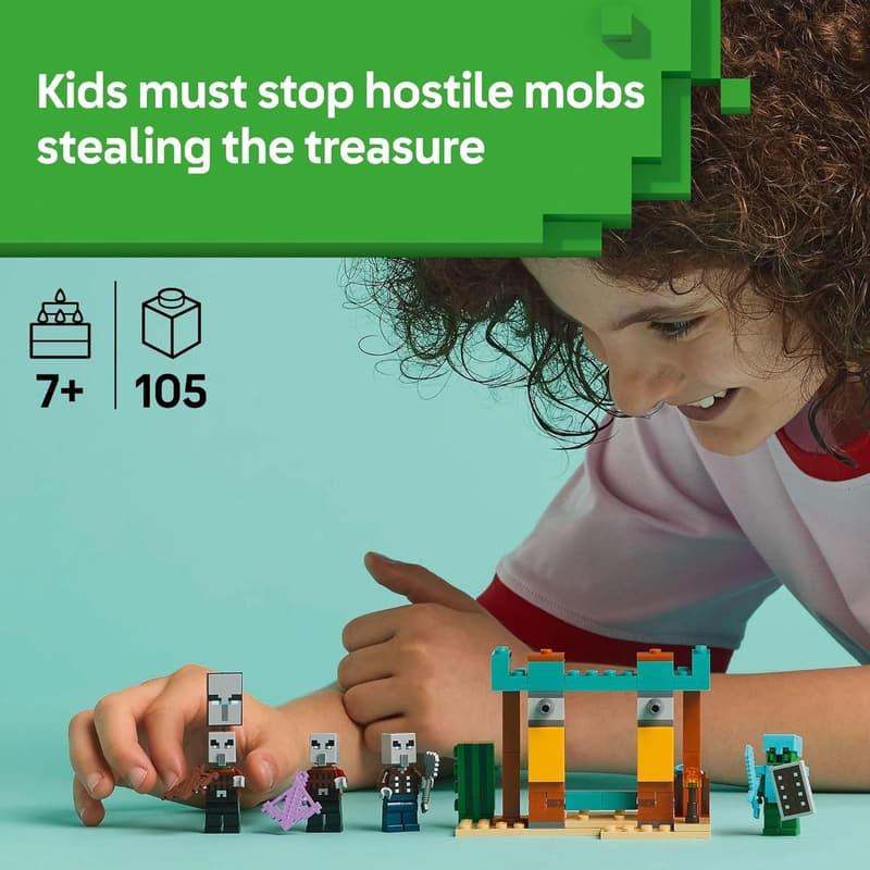 LEGO Minecraft Illager Desert Patrol Playset for Ages 7+