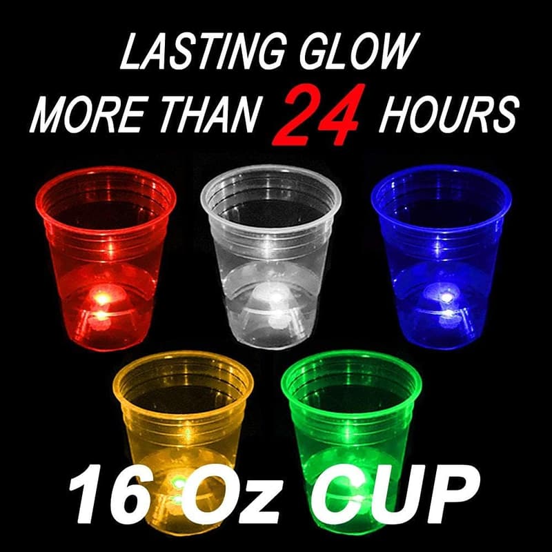 Glow in the Dark Beer Pong Set with 22 LED Cups & 6 Balls