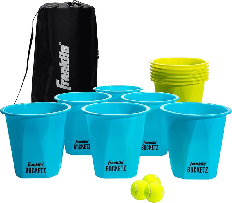 Franklin Sports Bucketz Pong Game Set - Includes 12 Buckets & 3 Balls