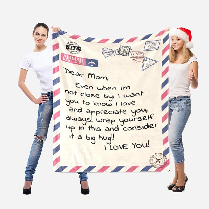 Mom's Birthday Soft Throw Blanket Gift from Daughter & Son