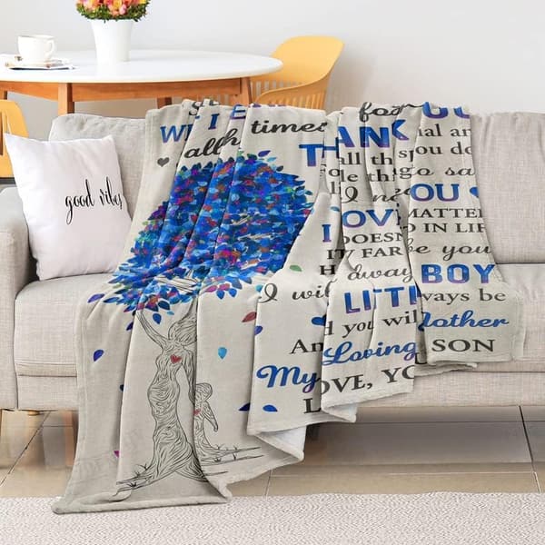Romantic Birthday Flannel Blanket for Mom from Son, 60