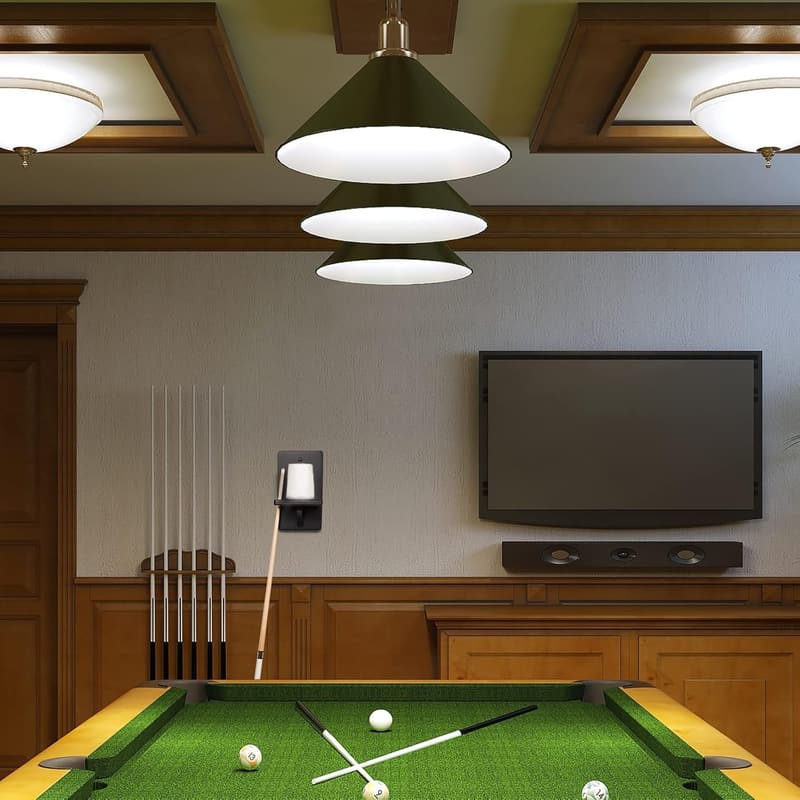 Wall-Mounted Pool Table Chalk Holder - Black