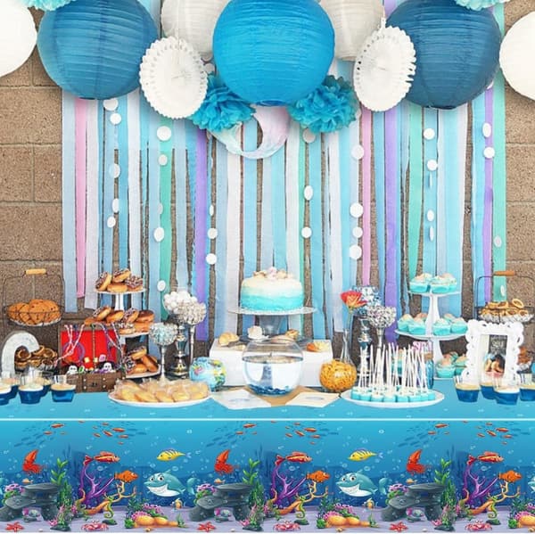 Under The Sea Tablecloths - Ocean Waves & Animals, 4 Pack