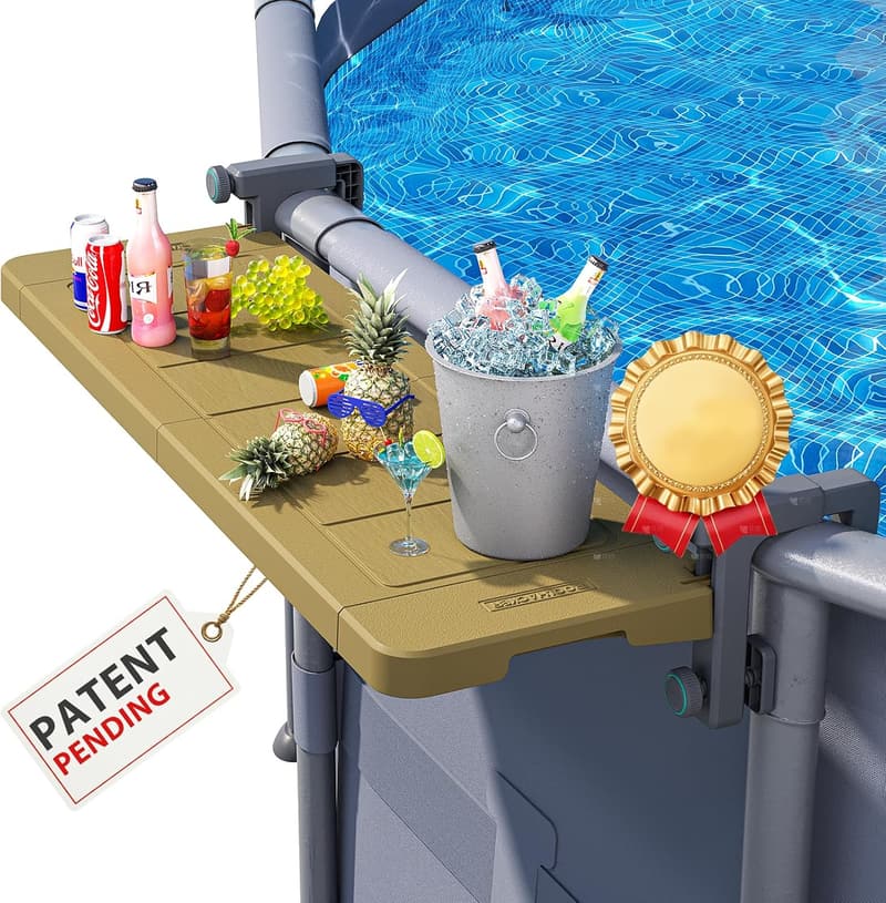 Poolside Bar Table for Above-Ground Pools - Weather Resistant