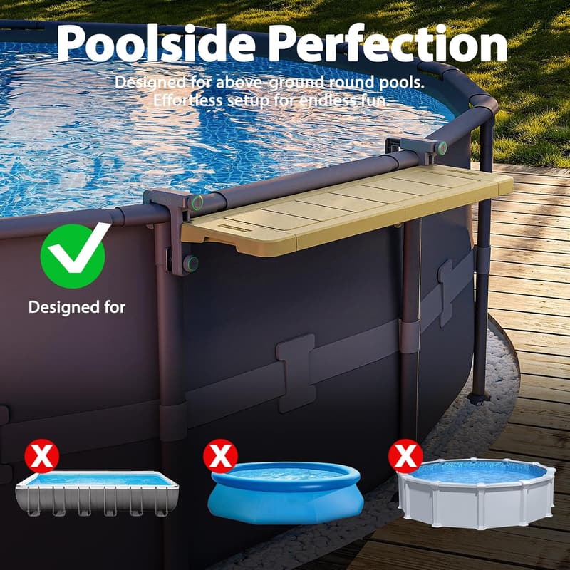 Poolside Bar Table for Above-Ground Pools - Weather Resistant