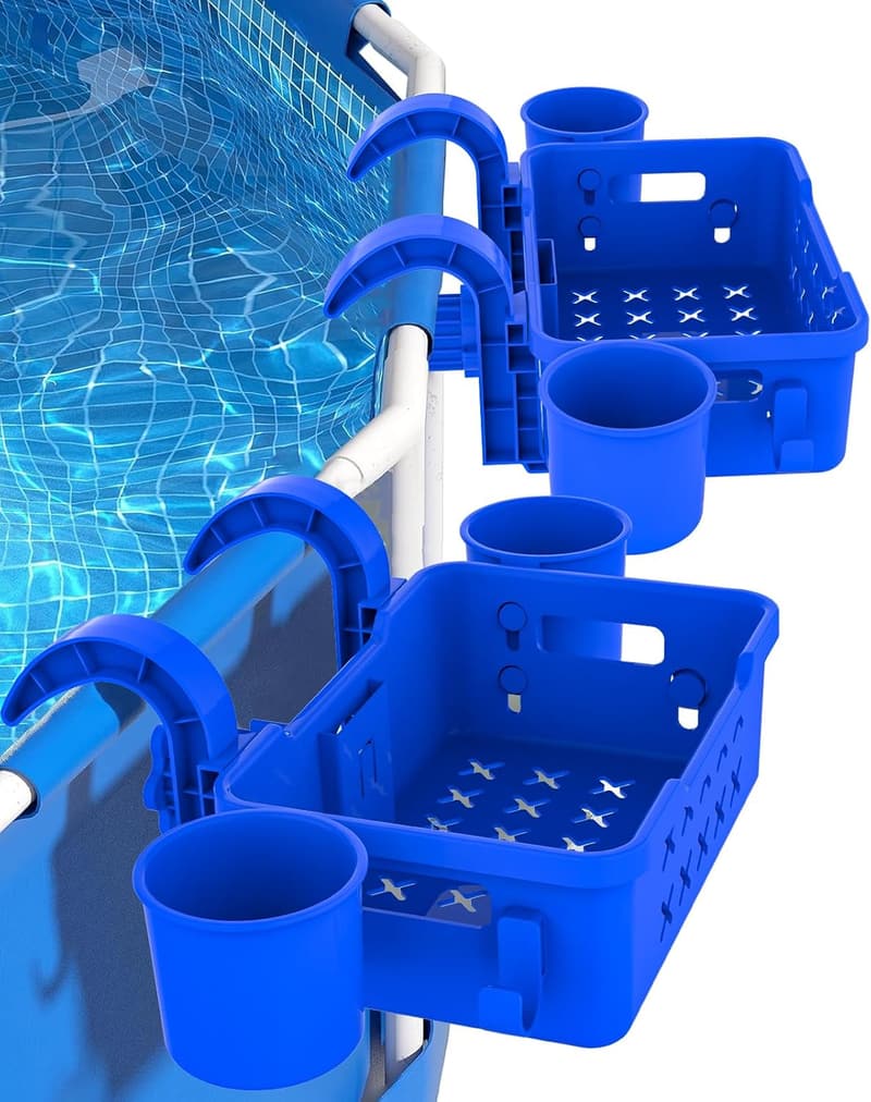 Poolside Storage Basket Set for Drinks & Towels (2 Pack)
