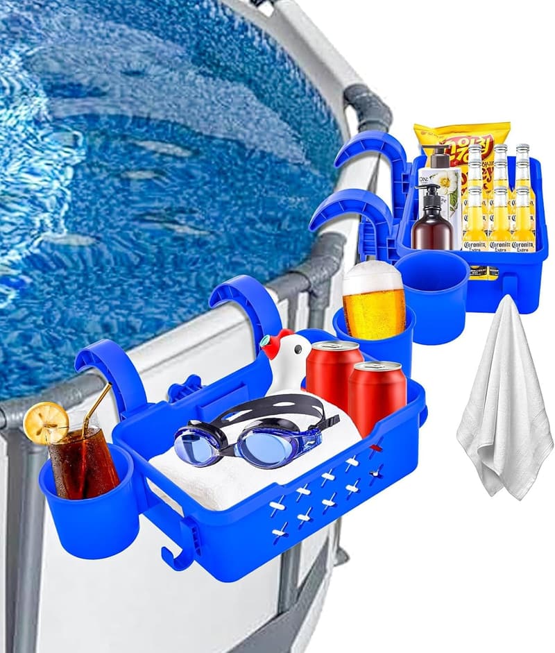 Poolside Storage Basket Set for Drinks & Towels (2 Pack)